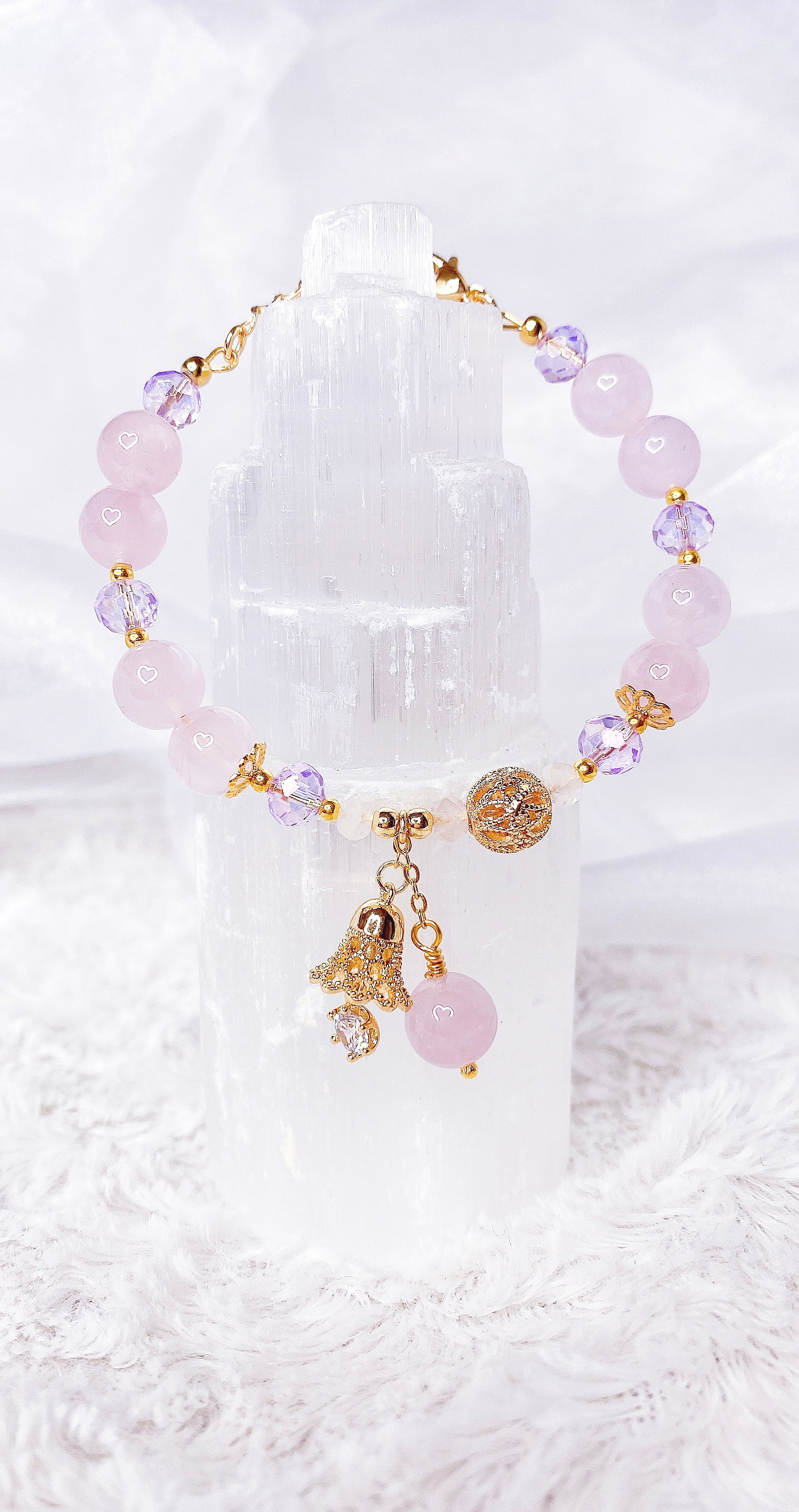 Purple Rose Quartz Bells