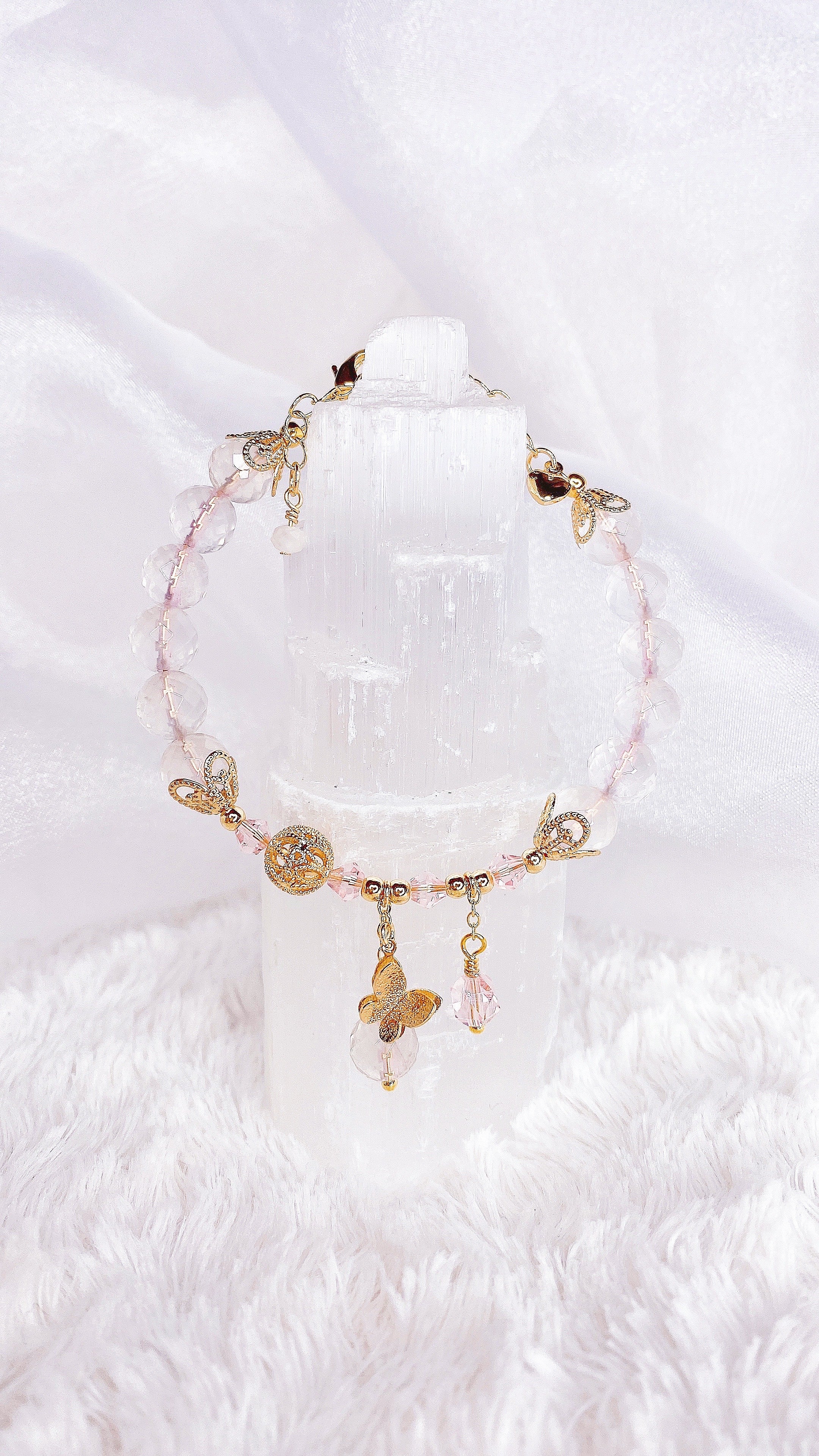 Rose Quartz ~ Faceted Bangle