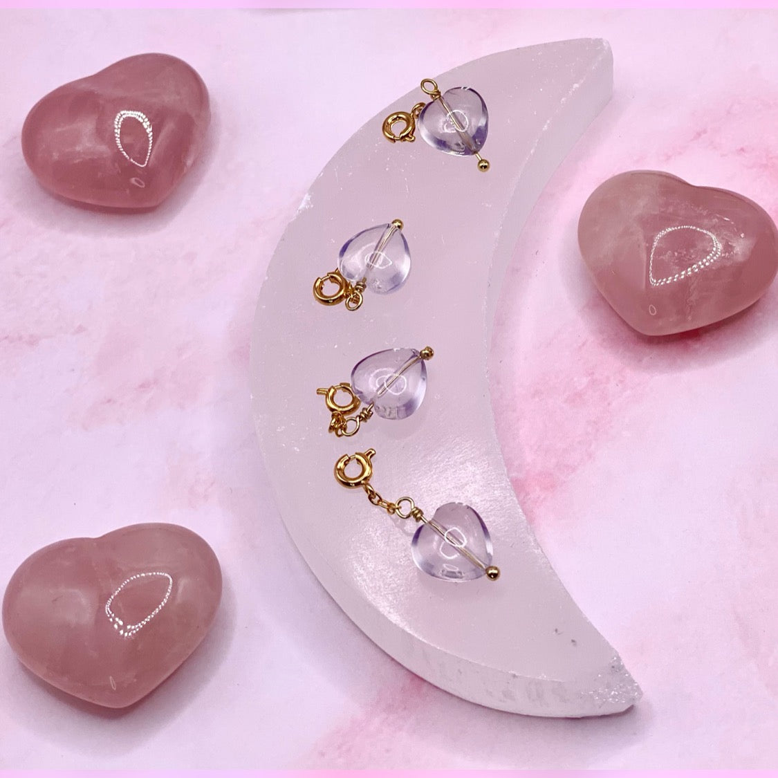 Lavender Moon Quartz Heart Charm