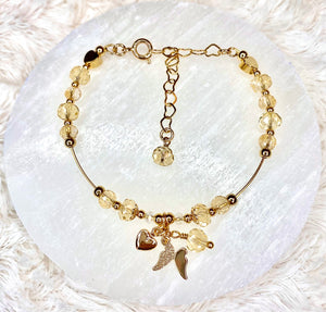 Citrine Faceted Rondelle Mix